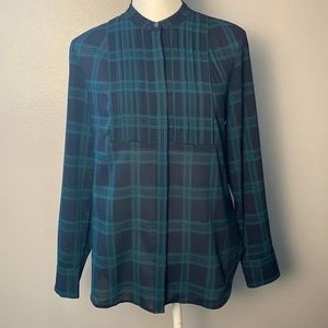 J Crew plaid button down blouse